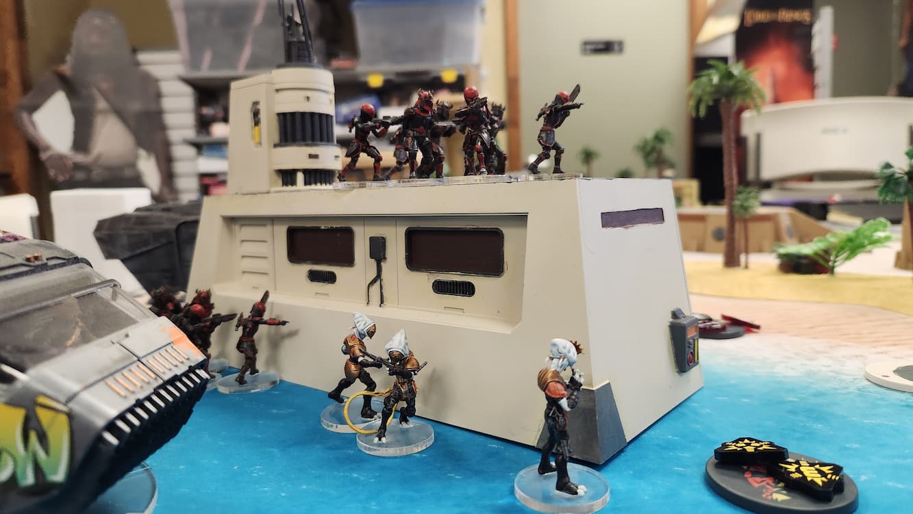 Shadow Collective swarms the beach